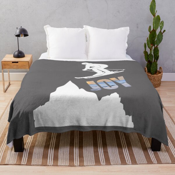 Item preview, Joy - Winter design with sunset, skier & mountain silhouette designed and sold by Katja LebenFreude.