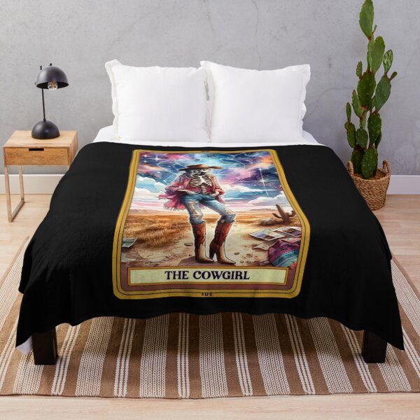 Item preview, Cowgirl Tarot Skeleton Card Apparel & Home Decor designed and sold by Compass and a Camera.