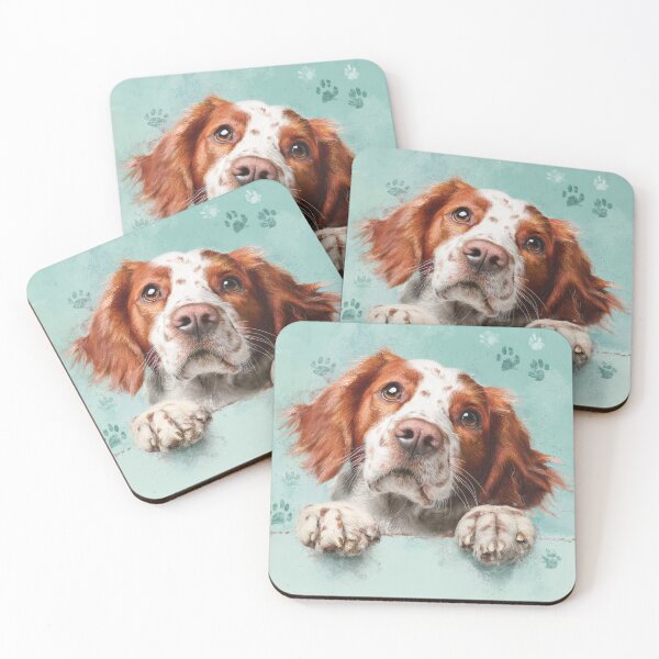 Item preview, Irish Red and White Setter Peeking over Wall 01 designed and sold by Elisabeth Lucas.