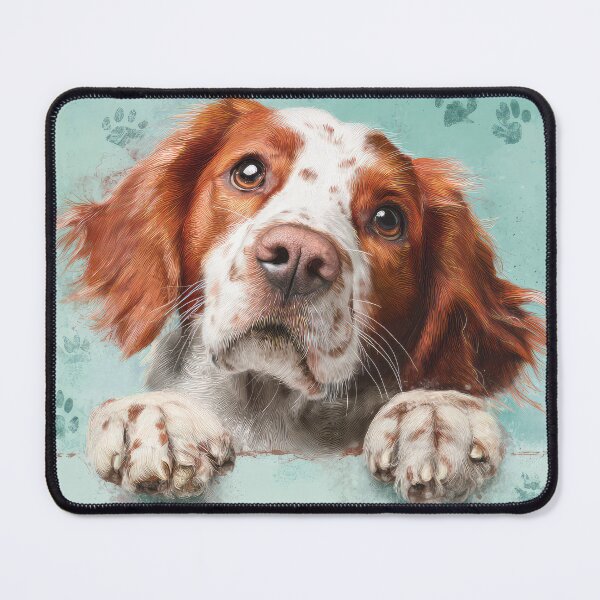 Item preview, Irish Red and White Setter Peeking over Wall 01 designed and sold by Elisabeth Lucas.