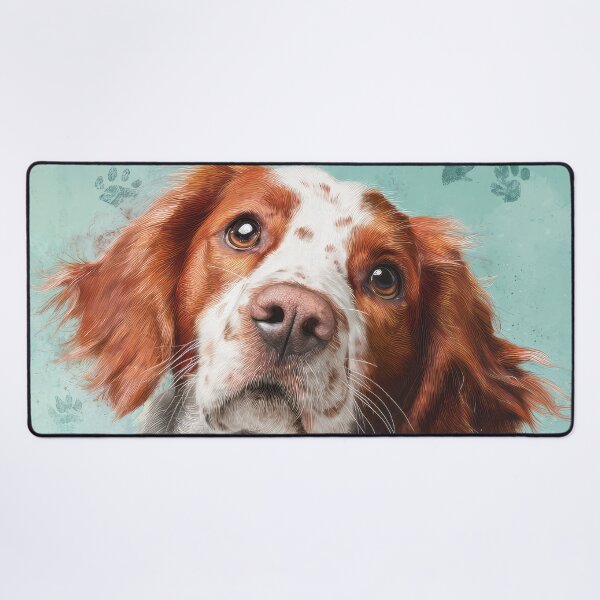 Item preview, Irish Red and White Setter Peeking over Wall 01 designed and sold by Elisabeth Lucas.
