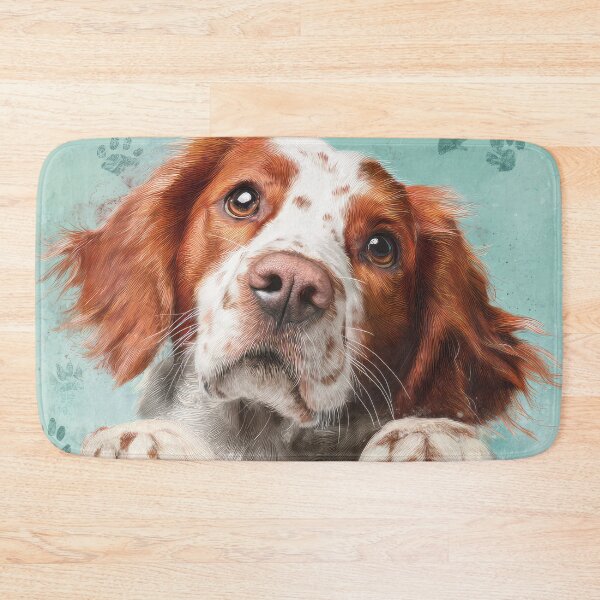 Item preview, Irish Red and White Setter Peeking over Wall 01 designed and sold by Elisabeth Lucas.