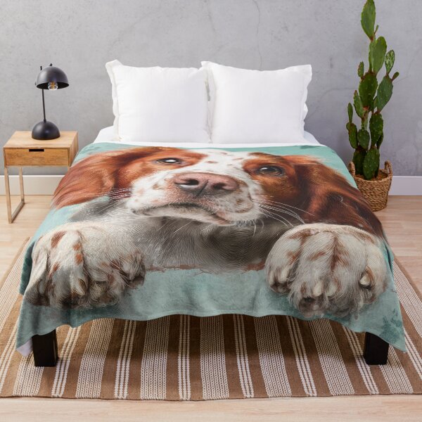 Item preview, Irish Red and White Setter Peeking over Wall 01 designed and sold by Elisabeth Lucas.