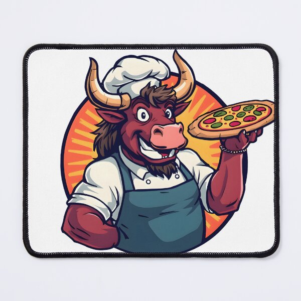 Item preview, Bull Chef – Pizza Master Mascot designed and sold by Grizzlysales.