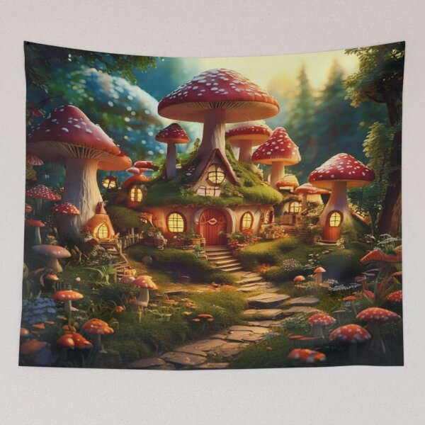 Item preview, Lifestyle Hub: Whimsical Mushroom Houses in a Cozy Gnome Village designed and sold by M&M Lifestyle Hub.