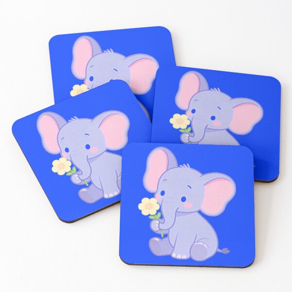 Item preview, Cute Baby Elephant with Flower - Purple Cartoon Animal Art designed and sold by RudArtAI.