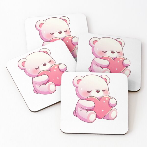 Item preview, Chibi Sweet Bear Hugging Heart Cute Anime Art designed and sold by GrumpySableye.