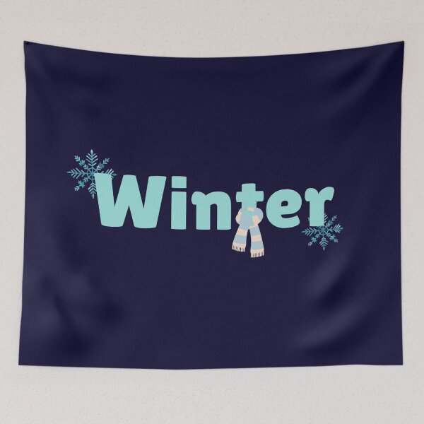 Item preview, Winter Snowflake & Scarf Typography Design designed and sold by ARTDXB.
