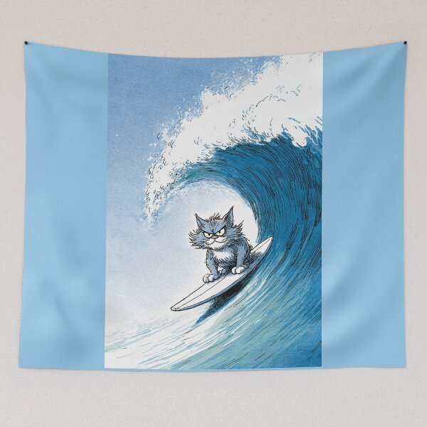 Item preview, Surfin' Cartoon Cat designed and sold by Tridentulus.