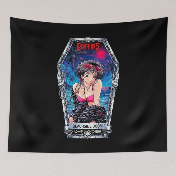 Item preview, Beachside Doom - Retro Anime Girl Aesthetic  designed and sold by CoffinsArt.