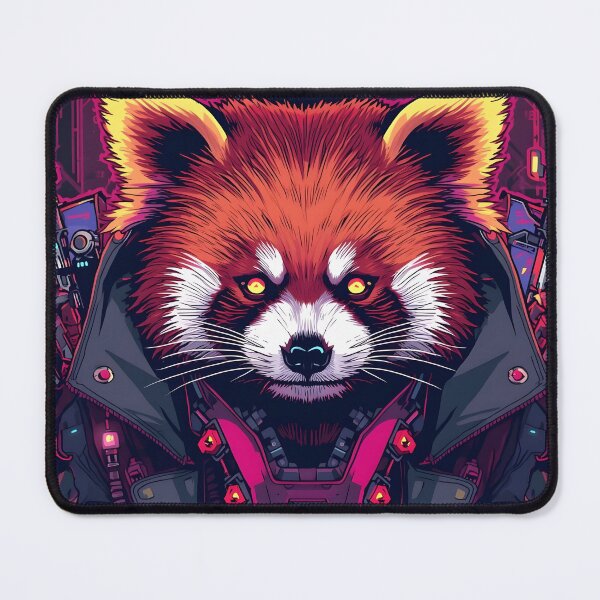 Item preview, Cyberpunk Red Panda – Neon Gunslinger designed and sold by Grizzlysales.