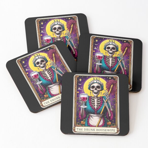 Item preview, Drunk Housewife Tarot Skeleton Card Apparel & Home Decor designed and sold by Compass and a Camera.