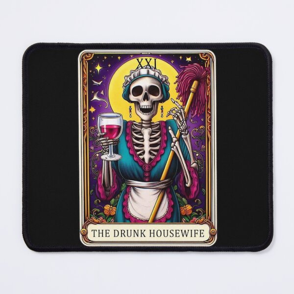 Item preview, Drunk Housewife Tarot Skeleton Card Apparel & Home Decor designed and sold by Compass and a Camera.
