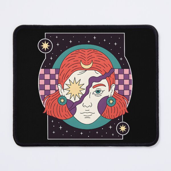 Item preview, surreal Cosmic Retro Portrait With Mystical Elements designed and sold by DrawHandArt.