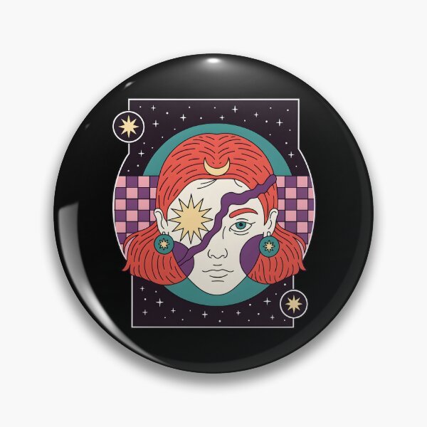 Item preview, surreal Cosmic Retro Portrait With Mystical Elements designed and sold by DrawHandArt.