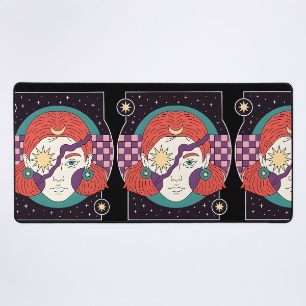 Item preview, surreal Cosmic Retro Portrait With Mystical Elements designed and sold by DrawHandArt.