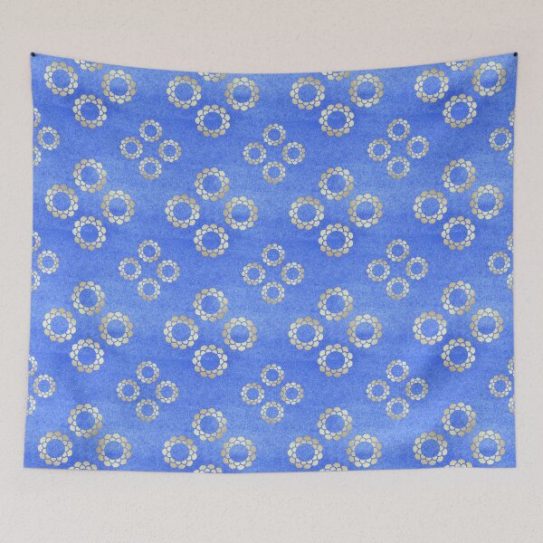 Item preview, Blue Gold Floral Dot Pattern designed and sold by CharlieDesings.