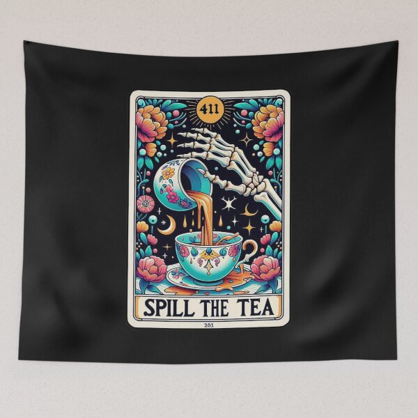 Item preview, Spill the Tea Tarot Card Apparel & Home Decor designed and sold by Compass and a Camera.