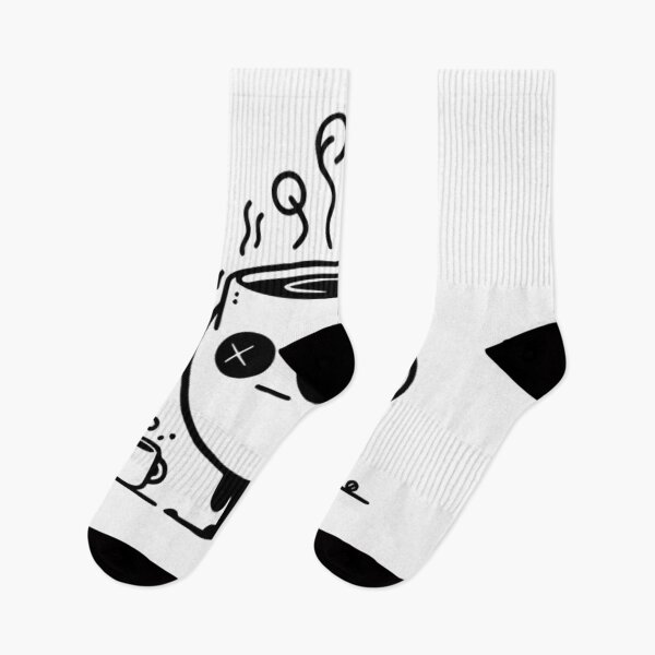 Item preview, Coffee Addict Tired Character Black White designed and sold by DrawDrip.