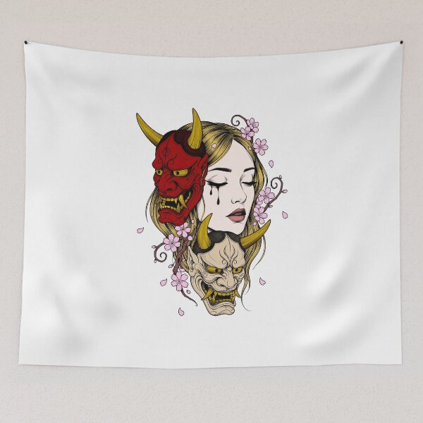 Item preview, The girl with the Oni masks designed and sold by krabbaraban.