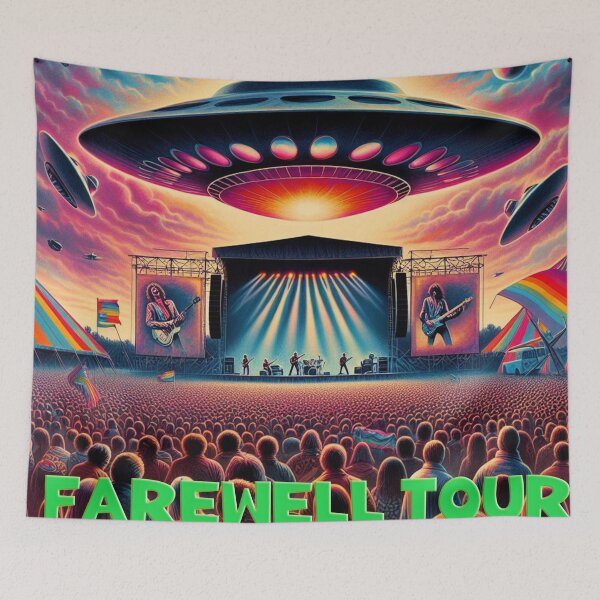 Item preview, UFO Farewell Tour – Retro Concert Poster designed and sold by DiamondSkyShirt.