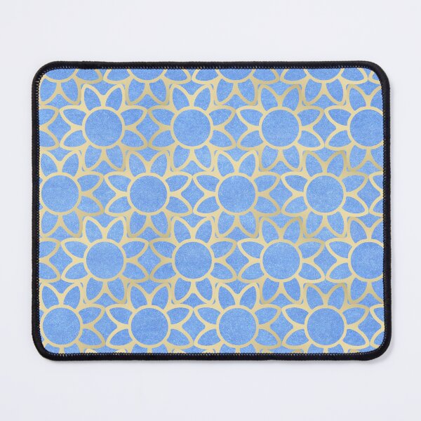 Item preview, Gold and Pale Blue Geometric Flower Pattern designed and sold by CharlieDesings.