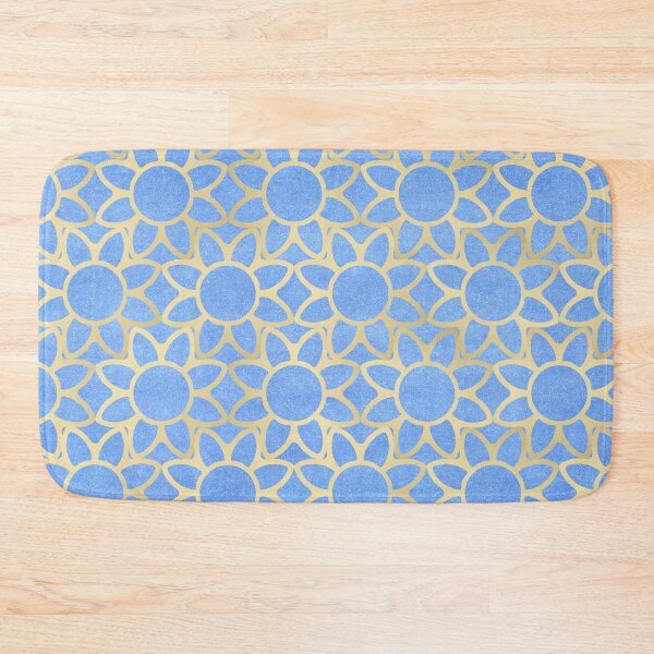 Item preview, Gold and Pale Blue Geometric Flower Pattern designed and sold by CharlieDesings.