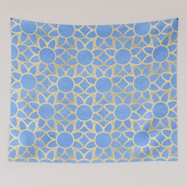Item preview, Gold and Pale Blue Geometric Flower Pattern designed and sold by CharlieDesings.