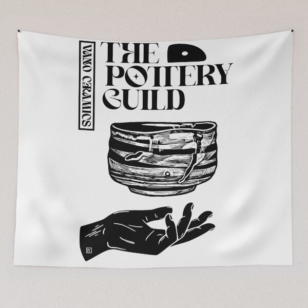 Item preview, The Pottery Guild Hand Holding Clay Bowl Linocut designed and sold by Vano-.