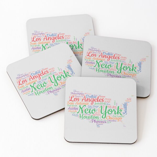 Item preview, USA City Map Typography – Vibrant Urban Word Art designed and sold by mashmosh.