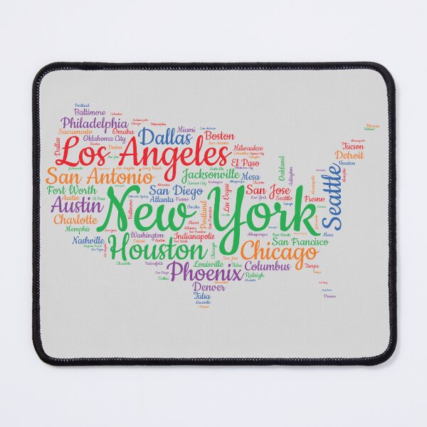 Item preview, USA City Map Typography – Vibrant Urban Word Art designed and sold by mashmosh.