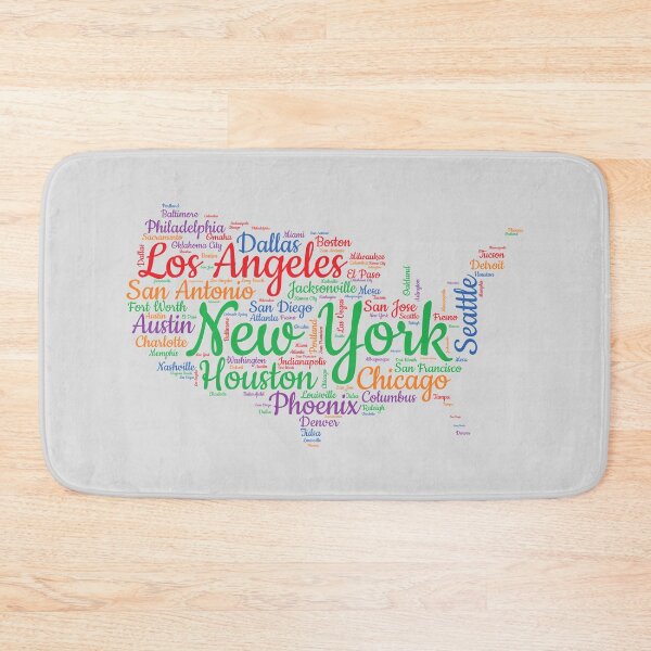Item preview, USA City Map Typography – Vibrant Urban Word Art designed and sold by mashmosh.