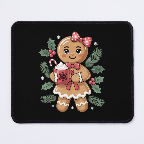 Item preview, Cute Gingerbread Girl Christmas Cocoa Art designed and sold by FreshVibe Prints.