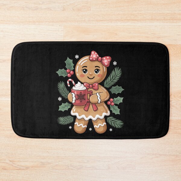 Item preview, Cute Gingerbread Girl Christmas Cocoa Art designed and sold by FreshVibe Prints.