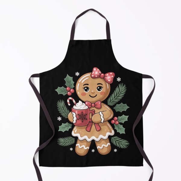 Item preview, Cute Gingerbread Girl Christmas Cocoa Art designed and sold by FreshVibe Prints.