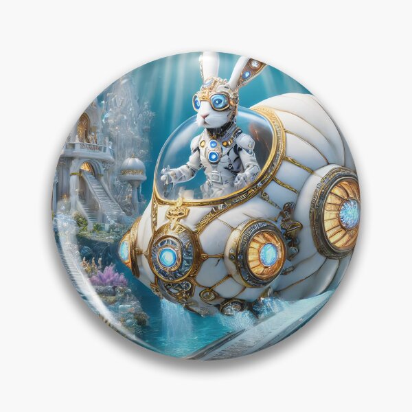 Item preview, A cyborg rabbit aboard a Nautilus 003L1P175TH7KE9 designed and sold by OsirizyahDesign.