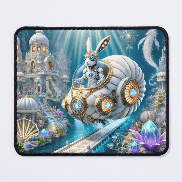 Item preview, A cyborg rabbit aboard a Nautilus 003L1P175TH7KE9 designed and sold by OsirizyahDesign.
