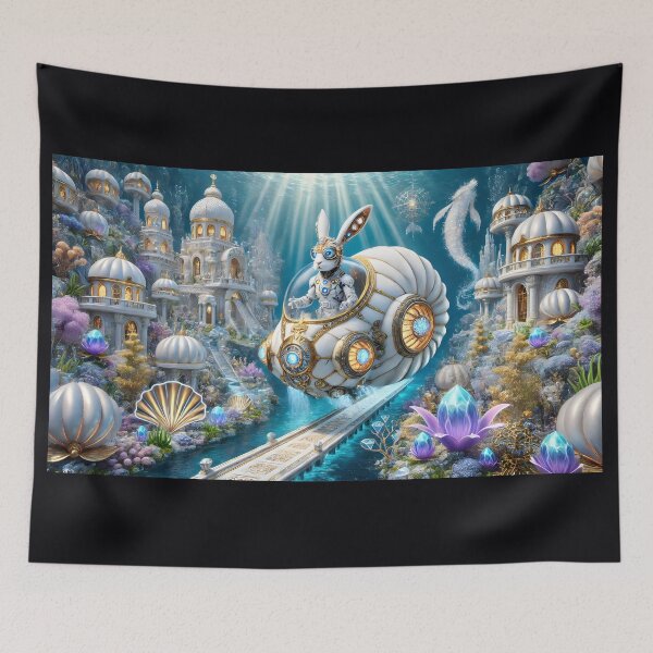 Item preview, A cyborg rabbit aboard a Nautilus 003L1P175TH7KE9 designed and sold by OsirizyahDesign.