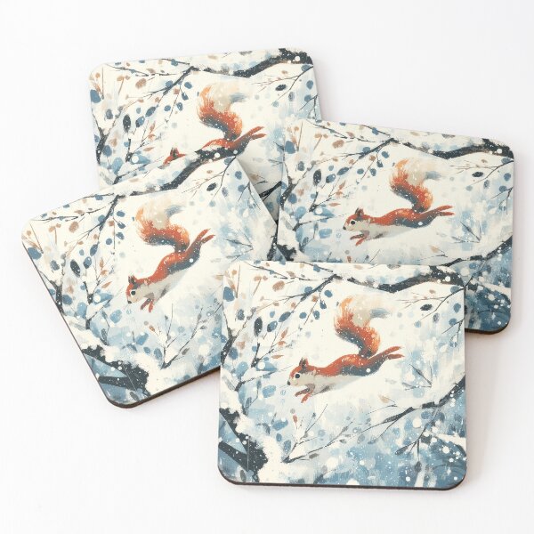 Item preview, Squirrel’s Leap Through Winter Woods designed and sold by Dusk Atelier.