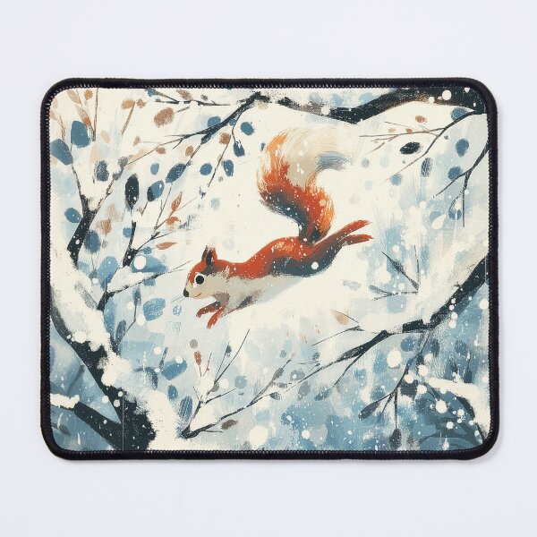 Item preview, Squirrel’s Leap Through Winter Woods designed and sold by Dusk Atelier.