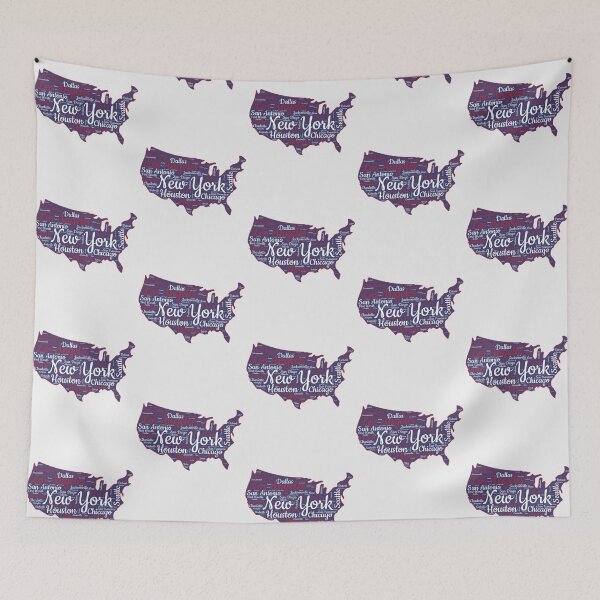 Item preview, USA City Map Typography – Bold Urban Design designed and sold by mashmosh.