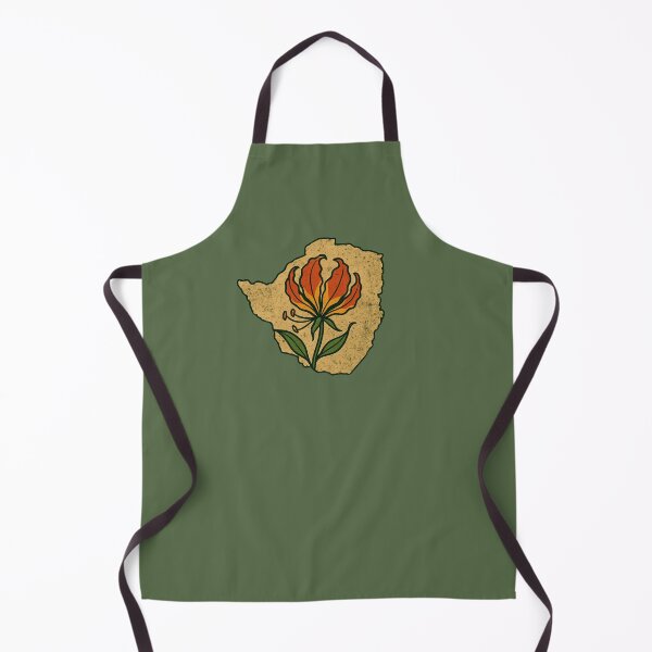 Item preview, Flame Lily over Zimbabwe (Rhodesia) Map — Vintage Distressed Emblem designed and sold by MvuuStudio.