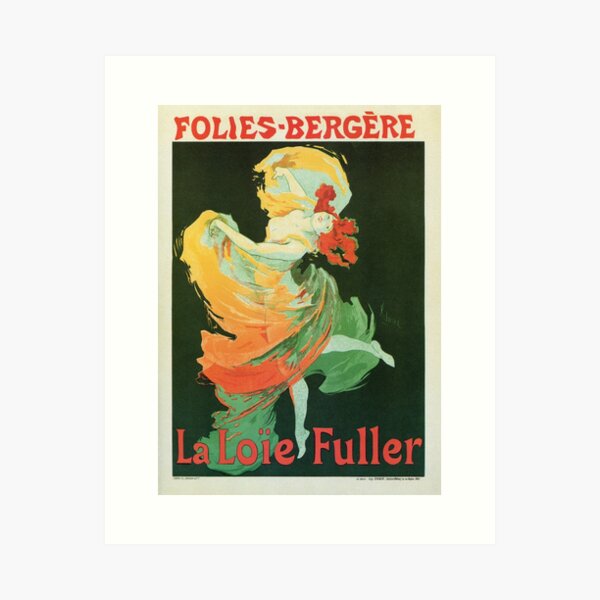 Art nouveau ballet dance La Loie Fuller by Cheret Art Print