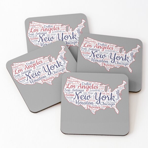Item preview, USA City Map Typography – Bold Urban Art designed and sold by mashmosh.
