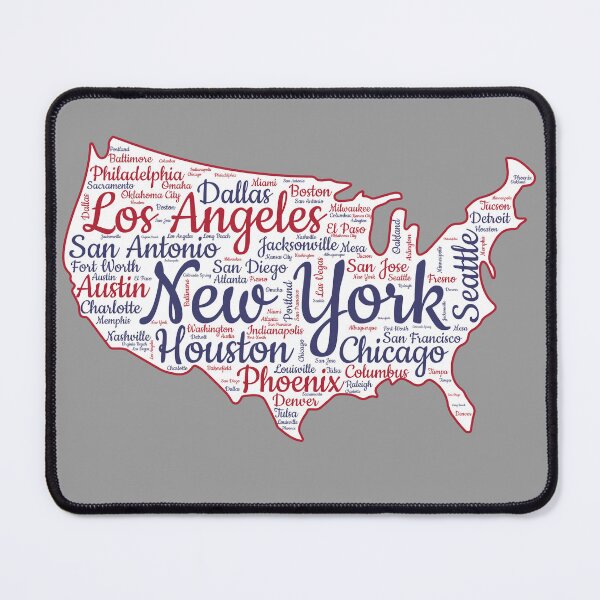 Item preview, USA City Map Typography – Bold Urban Art designed and sold by mashmosh.