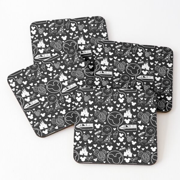 Item preview, Black and White Park Icons Seamless Pattern | Hand-Drawn Castles & Balloons Design designed and sold by annebmeadows.