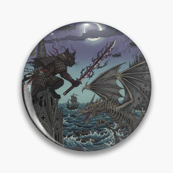 Item preview, samurai cat gothic designed and sold by CatLadystore.