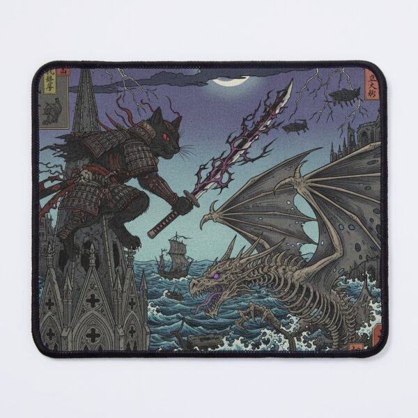 Item preview, samurai cat gothic designed and sold by CatLadystore.