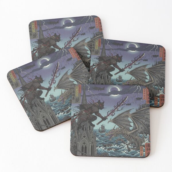 Item preview, samurai cat gothic designed and sold by CatLadystore.