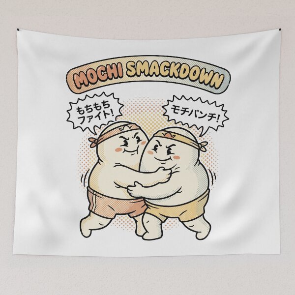 Item preview, Mochi Smackdown - Funny Retro Japanese Battle designed and sold by livvestudio.
